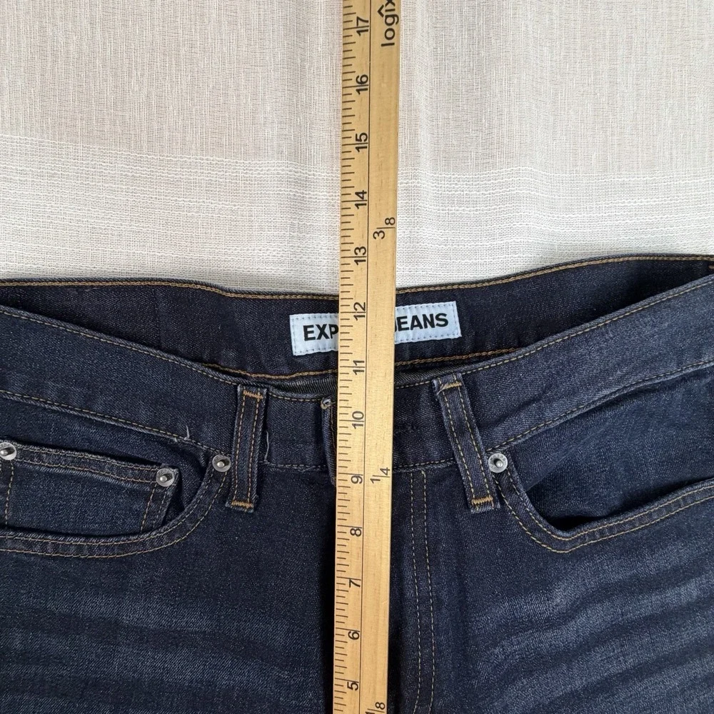 EXPRESS Rocco Slim Fit Straight Leg Men's Jeans 32x30 Dark Wash Denim Whiskering